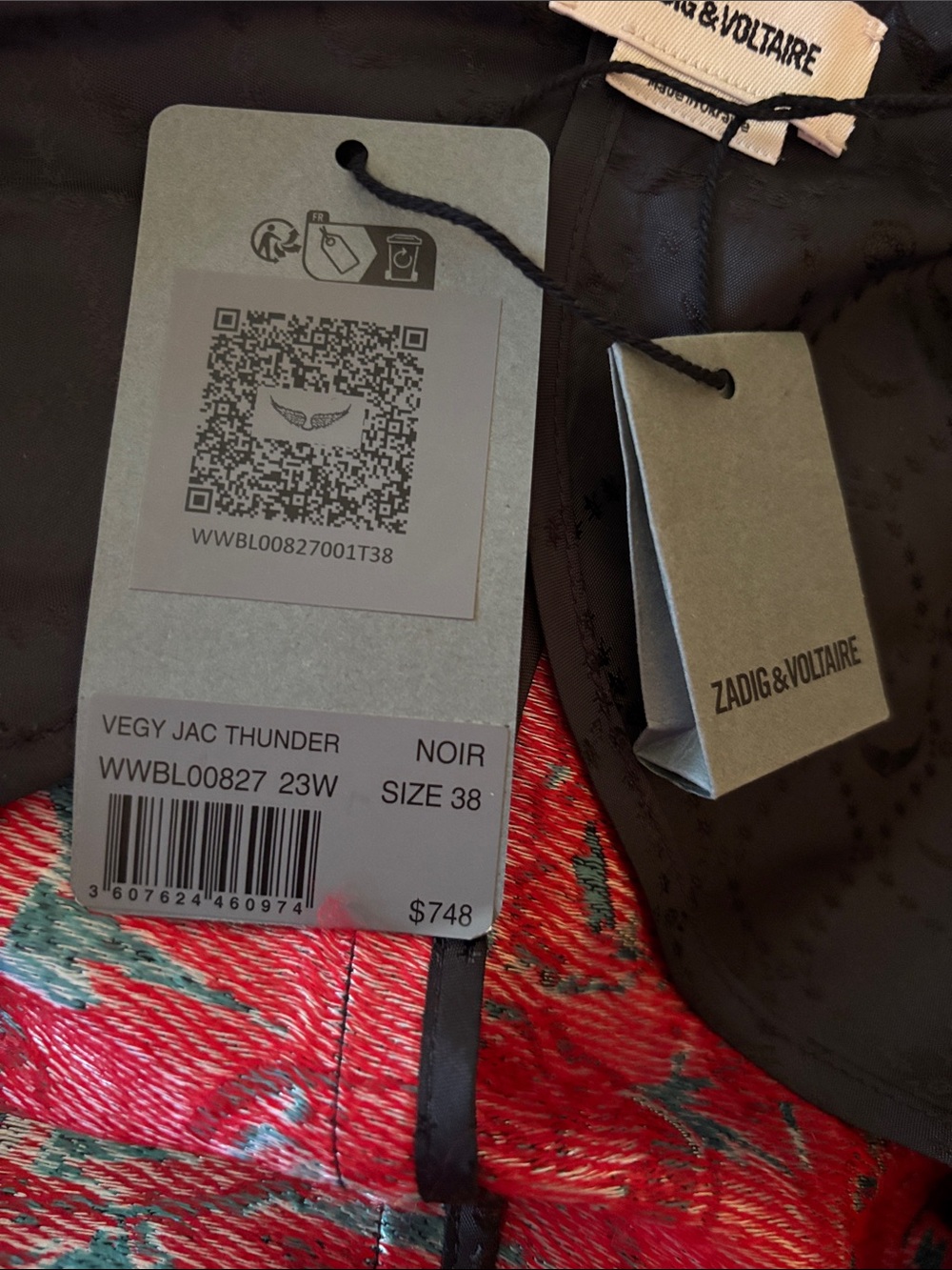 NWT Zadig and Voltaire Vegy Jac Thunder Blazer - Picture 8 of 8